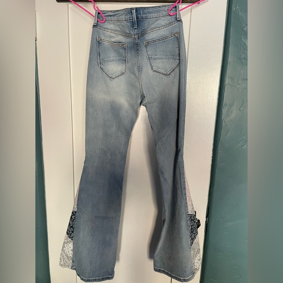 Driftwood x Free People Farrah Patchwork Flare Jeans Sz 27 NWT Bandana Fabric - Picture 9 of 15
